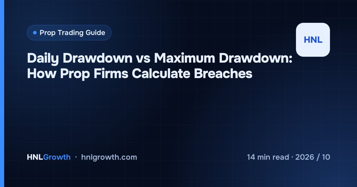 Daily Drawdown vs Maximum Drawdown: How Prop Firms Calculate Breaches — cover image