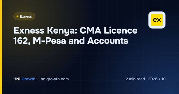 Exness Kenya: CMA Licence 162, M-Pesa and Accounts cover illustration