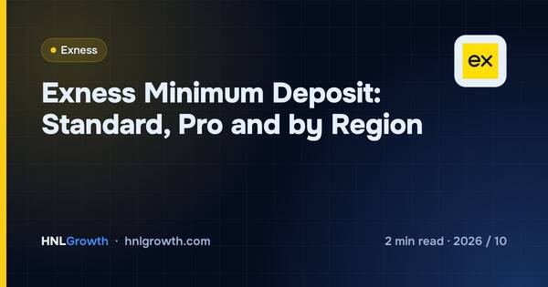 Exness Minimum Deposit: Standard, Pro and by Region cover illustration