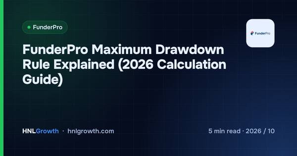 FunderPro Maximum Drawdown Rule Explained (2026 Calculation Guide) cover illustration