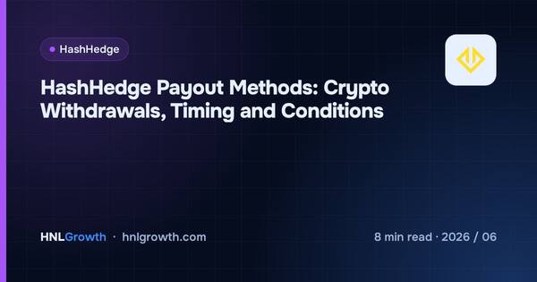HashHedge Payout Methods: Crypto Withdrawals, Timing and Conditions cover illustration