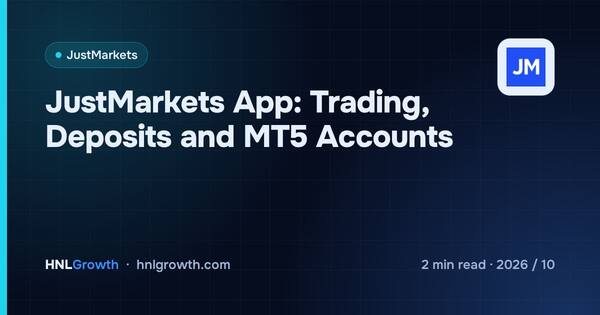JustMarkets App: Trading, Deposits and MT5 Accounts cover illustration