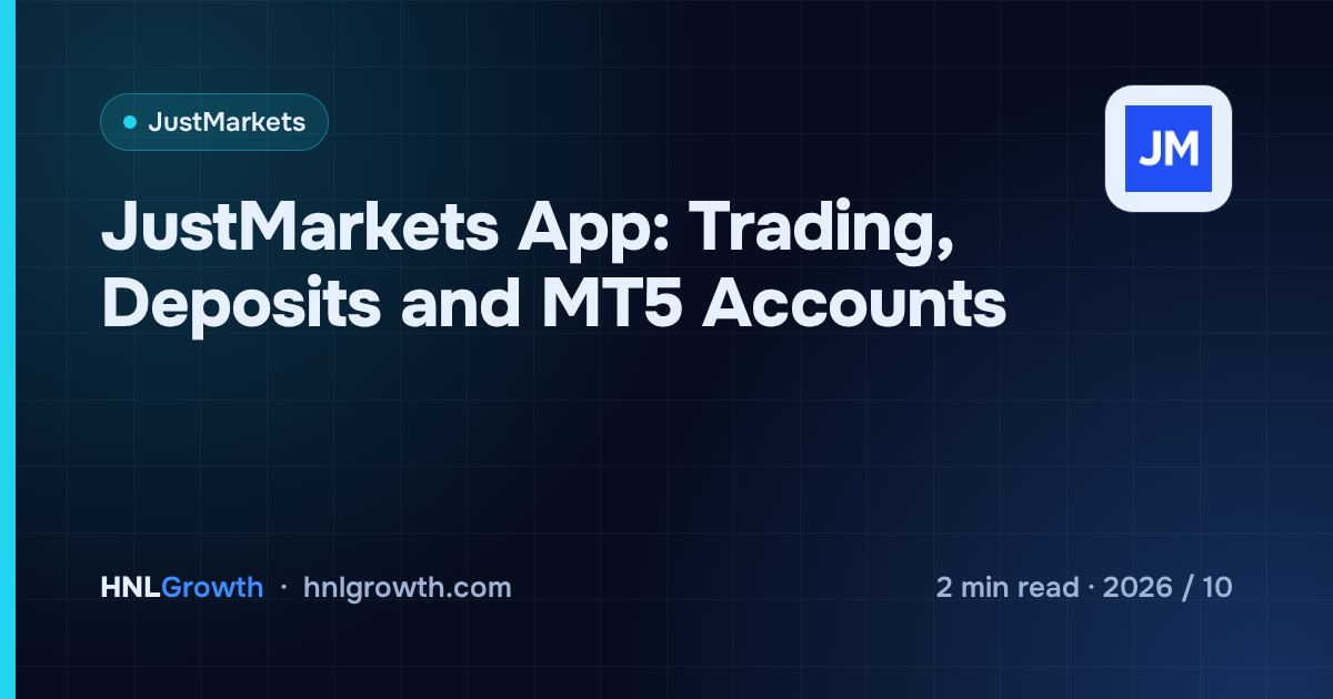 JustMarkets App: Trading, Deposits and MT5 Accounts — cover image