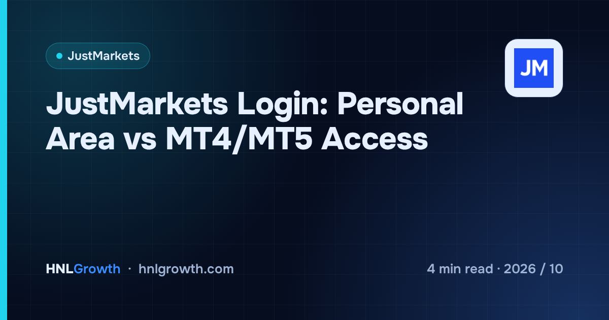 JustMarkets Login: Personal Area vs MT4/MT5 Access — cover image