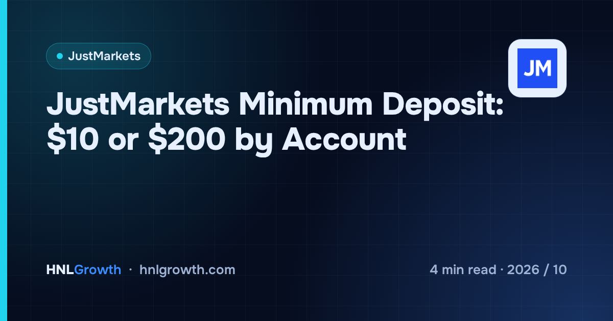 JustMarkets Minimum Deposit: $10 or $200 by Account — cover image