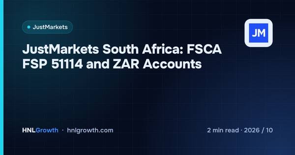 JustMarkets South Africa: FSCA FSP 51114 and ZAR Accounts cover illustration