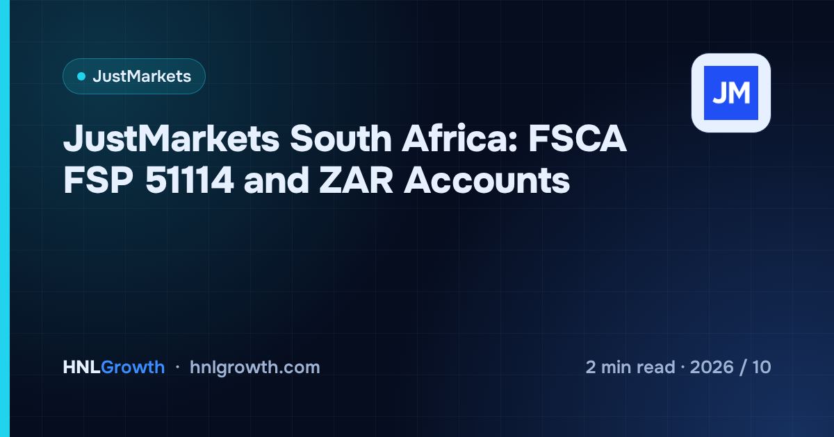 JustMarkets South Africa: FSCA FSP 51114 and ZAR Accounts — cover image