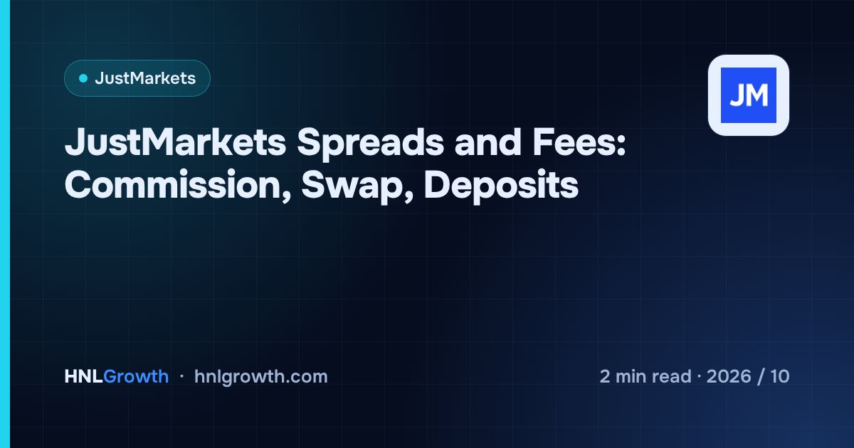 JustMarkets Spreads and Fees: Commission, Swap, Deposits — cover image