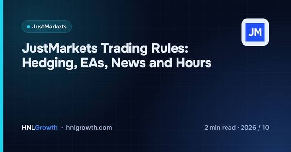 JustMarkets Trading Rules: Hedging, EAs, News and Hours cover illustration