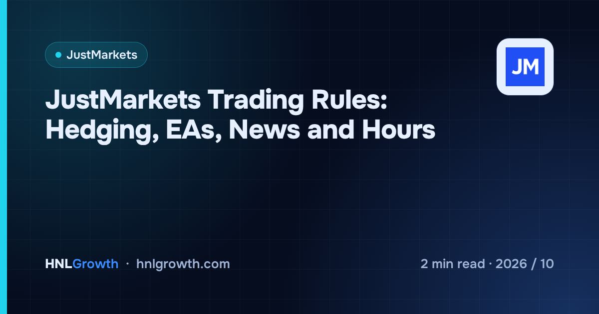 JustMarkets Trading Rules: Hedging, EAs, News and Hours — cover image
