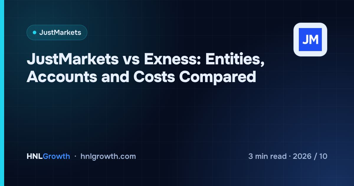 JustMarkets vs Exness: Entities, Accounts and Costs Compared — cover image