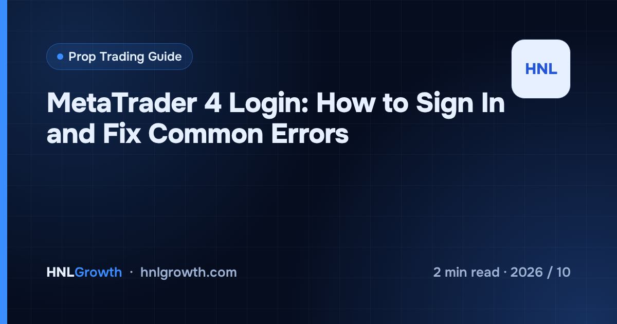 MetaTrader 4 Login: How to Sign In and Fix Common Errors — cover image