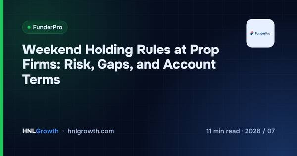 Weekend Holding Rules at Prop Firms: Risk, Gaps, and Account Terms cover illustration