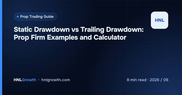 Static Drawdown vs Trailing Drawdown: Prop Firm Examples and Calculator cover illustration
