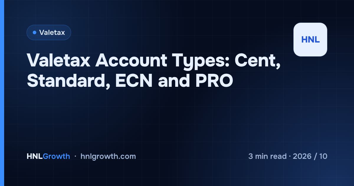 Valetax Account Types: Cent, Standard, ECN and PRO — cover image