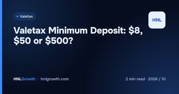 Valetax Minimum Deposit: $8, $50 or $500? cover illustration