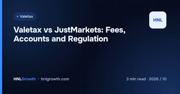 Valetax vs JustMarkets: Fees, Accounts and Regulation cover illustration