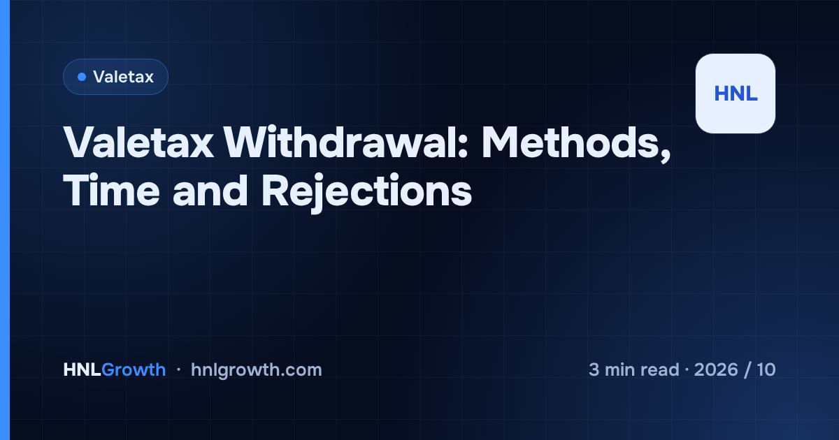 Valetax Withdrawal: Methods, Time and Rejections — cover image