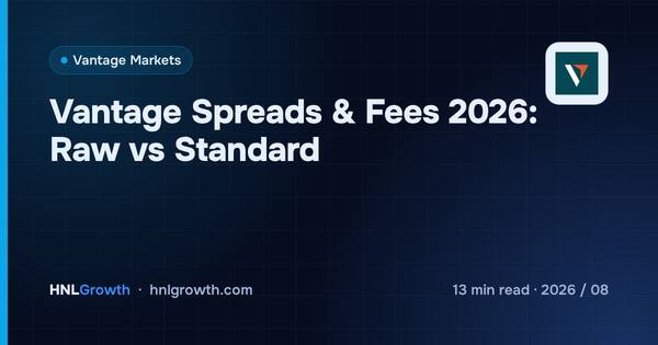 Vantage Spreads & Fees: Raw ECN ($6 RT) vs Standard STP Costs cover illustration