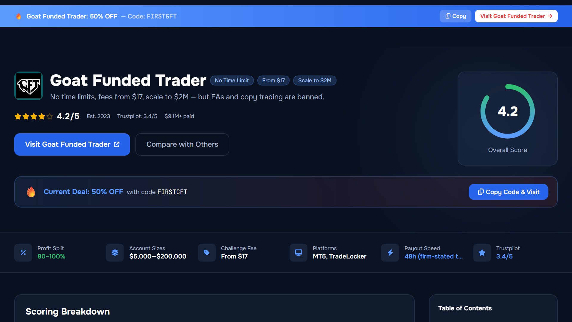 The5ers vs GOAT Funded Trader: Cost, Flexibility and Risk Compared — 1-Step vs 2-Step vs Instant prop firm evaluation rules comparison